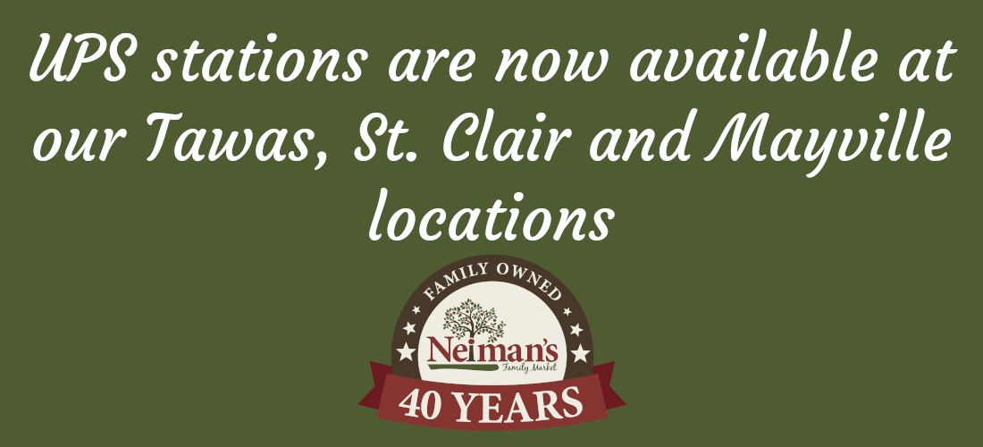 UPS Stations are now available at our Tawas, St Clair and Mayville locations